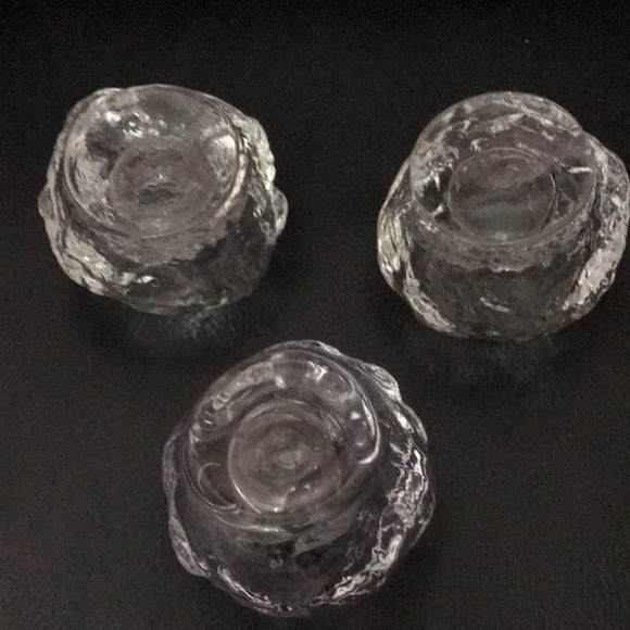 KOSTA BODA heavy Snowball candle holders SET of 3. Mint! - Picture 2 of 3